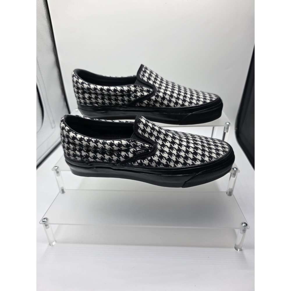 Vans Premium Slip-on Lx 98 Houndstooth Black Mens Size 6 Women's 7.5 Brand New